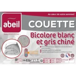 ABEIL Couette Tempérée BICOLORE 240x260cm - Blanc & Gris Chiné -TODAY || DODO || Vision Soldes Boutique abeil couette temperee bicolore 240x260cm blanc gris chine 3087880022459 513829