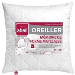 ABEIL Oreiller A Mémoire De Forme Matelassé 60x60 Cm Blanc
