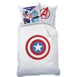 AVENGERS Housse De Couette + Taie - 140 X 200 Cm - Bouclier