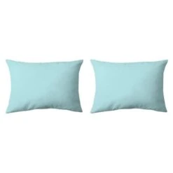 COTE DECO Lot De 2 Taies D'Oreillers Microfibre 50x70 Cm - Bleu Aqua