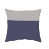 COTE DECO Taie D'Oreiller 100% Coton Lavé 65x65 Cm - Bleu Navy Et Gris éléphant