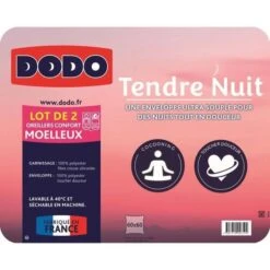 DODO Lot De 2 Oreillers Tendre Nuit - 60 X 60 Cm -TODAY || DODO || Vision Soldes Boutique dodo lot de 2 oreillers tendre nuit 60 x 60 cm 3307410026192 1136320