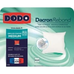 DODO Oreiller DACRON REBOND 60x60 Cm Blanc -TODAY || DODO || Vision Soldes Boutique dodo oreiller dacron rebond 60x60 cm blanc 3307418323828 461771