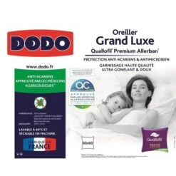 DODO Oreiller Grand Luxe Quallofil Allerban 60x60 Cm Blanc -TODAY || DODO || Vision Soldes Boutique dodo oreiller grand luxe quallofil allerban 60x60 cm blanc 3307411101256 427285