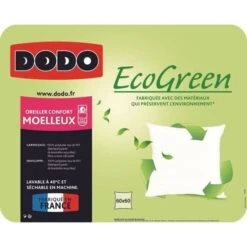DODO Oreiller Moelleux ECO GREEN - 60x60 Cm -TODAY || DODO || Vision Soldes Boutique dodo oreiller moelleux eco green 60x60 cm 3307418122520 427391
