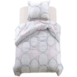 Ensemble De Housse De Couette Cercles 140x220/60x70 Cm