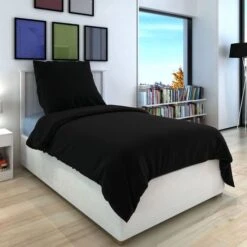 Ensemble De Housse De Couette Coton Noir 155x220/60x70 Cm -TODAY || DODO || Vision Soldes Boutique ensemble de housse de couette coton noir 155x220 60x70 cm 8718475959243 867563