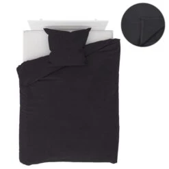 Ensemble De Literie 4 Pcs Molleton Anthracite 155x200/80x80 Cm