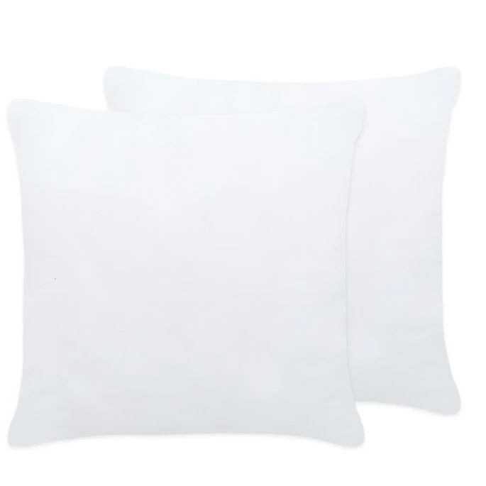 Garnitures De Coussin 2 Pcs 45x45 Cm Blanc 2 Garnitures De Coussin 2 Pcs 45x45 Cm Blanc – Image 2