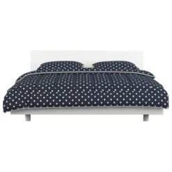 Jeu De Couette 3 Pcs Tissu Bleu Foncé 240x220/60x70 Cm