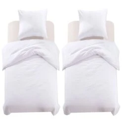 Jeu De Housse De Couette Blanc 140x220/60x70 Cm