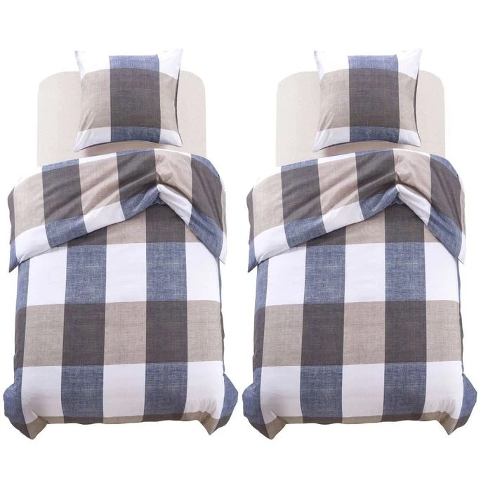 Jeu De Housse De Couette Carreaux Café 155x200/80x80 Cm 2 1 Jeu De Housse De Couette Carreaux Café 155x200/80x80 Cm 2