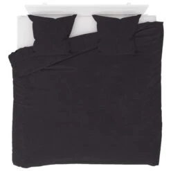Jeu De Housse De Couette Molleton Anthracite 240x220/80x80 Cm