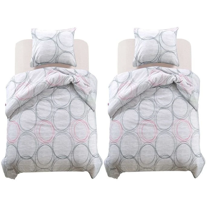 Jeu De Housse De Couette Motif De Cercles 140x200/60x70 Cm