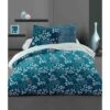 LOVELY HOME Parure De Couette 240x260 Cm + 2 Taies D'oreiller 65x65 Cm - 100% Coton MALMO - Bleu Paon