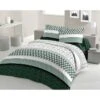 LOVELY HOME Parure De Couette Coton BOOGIE - Vert Sapin - 220x240 Cm