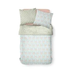 TODAY Parure De Lit 2 Personnes 220X240 Coton Imprime Bleu Art Deco SUNSHINE