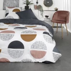 Parure De Lit - Sunhine 7.47 - 240 X 260 Cm - 100% Coton - Imprimé Géométrique - TODAY