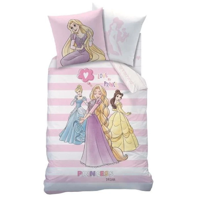 PRINCESSES Housse De Couette + Taie - 140 X 200 Cm - Stripes 1 PRINCESSES Housse De Couette + Taie - 140 X 200 Cm - Stripes