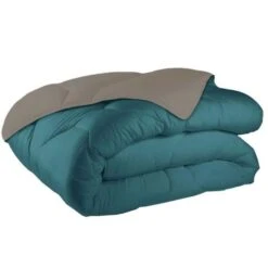 SOLEIL D'OCRE Couette Bicolore - 140 X 200 Cm - Celadon Lin