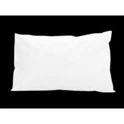 SOLEIL D'OCRE Lot 2 Taies D'oreiller Rectangle US 50x75 Cm En Coton Uni 57 Fils - Blanc