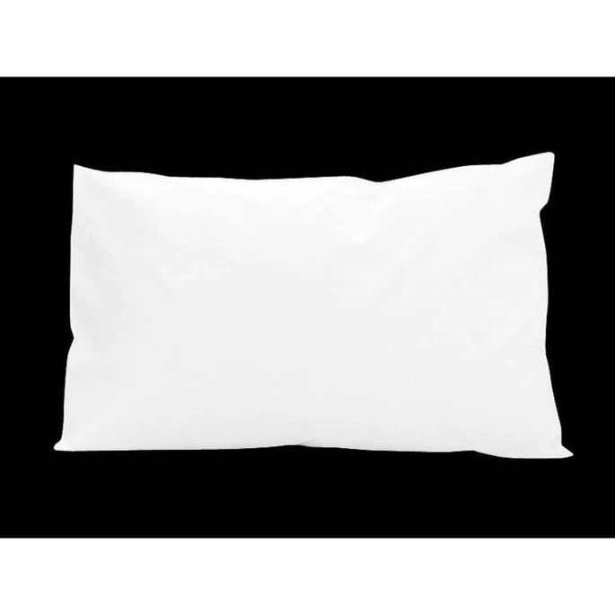 SOLEIL D'OCRE Lot 2 Taies D'oreiller Rectangle US 50x75 Cm En Coton Uni 57 Fils - Blanc 1 SOLEIL D'OCRE Lot 2 Taies D'oreiller Rectangle US 50x75 Cm En Coton Uni 57 Fils - Blanc