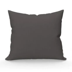 SOLEIL D'OCRE Lot De 2 Taies D'oreiller 65x65 Cm En Coton Uni 57 Fils - Anthracite