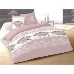 SOLEIL D'OCRE Parure 240x260cm Jardin Rose + 2 Taies 63x63cm