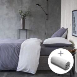 TODAY Access Lot Parure De Lit - 1 Personne - 140 X 200 Cm Et Drap Housse 90 X 190 Cm - Canon De Fusil Et Zinc