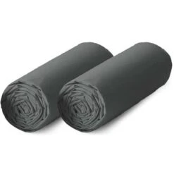 TODAY Lot De 2 Draps Housse 100% Coton - 160x200 Cm - Gris Anthracite