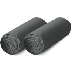 TODAY Lot De 2 Draps Housse 100% Coton - 90x190 Cm - Gris Anthracite