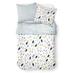 TODAY Parure De Couette 100 % Coton 240x260cm SUNSHINE #3.1 - Blanc Et Bleu -TODAY || DODO || Vision Soldes Boutique today parure de couette 100 coton 240x260cm sunshine 3 1 blanc et bleu 3574641045074 424485