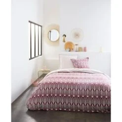 TODAY Parure De Couette 220x240 + 2 Taies D'oreiller 65x65 Cm - 100% Coton - Bordeaux Graphique SUNSHINE 4.7