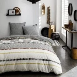 TODAY Parure De Couette Sunshine #2.17 - 100% Coton - 240 X 260 Cm - Rose Et Blanc