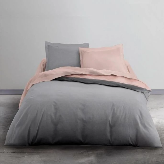 TODAY Parure De Lit Coton 2 Personnes - 220x240 Cm - Bicolore Gris Et Rose Louise 1 TODAY Parure De Lit Coton 2 Personnes - 220x240 Cm - Bicolore Gris Et Rose Louise