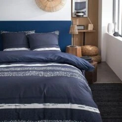 TODAY Parure De Lit SUNSHINE 5.57 - 2 Personnes - 240 X 260 Cm Coton - Imprimé Bleu Ethnique TODAY